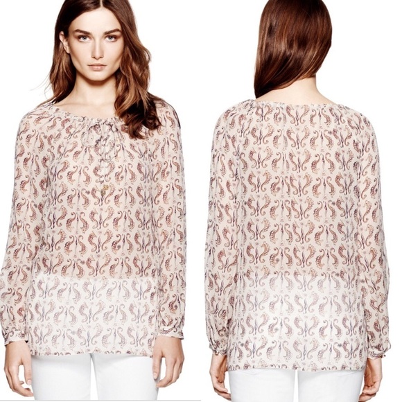 Tory Burch Sophie tunic seahorse print - Picture 1 of 6